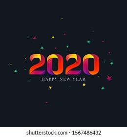 Happy new year 2020 vector template for greeting card and calendar. 