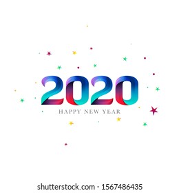 Happy new year 2020 vector template for greeting card and calendar. 
