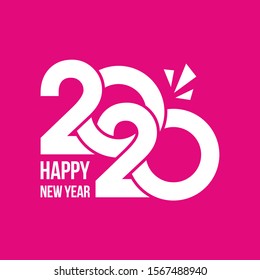 happy new year 2020 vector template. Design for banner, greeting cards or print