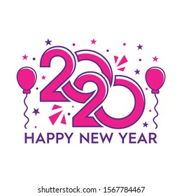 happy new year 2020 vector template. Design for banner,greeting cards or print