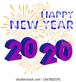 Happy New year 2020 Vector template. Design for celebrations, greeting cards, calendar or print.
