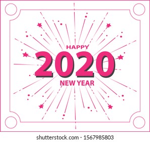 Happy new year 2020 vector template. Design web, app, greeting cards or print.