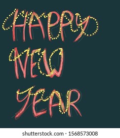 Happy New Year 2020 vector postcard