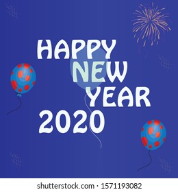 HAPPY NEW YEAR 2020  IN VECTOR DESIGN FORMAT 