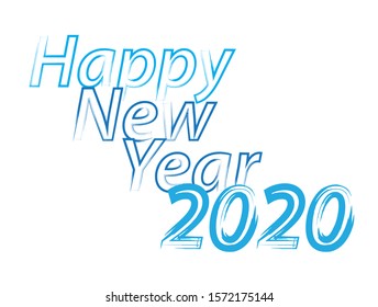 happy new year 2020, vector illustrations, white background