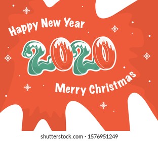 Happy New Year 2020 Vector Illustration Poster Concept