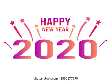 happy new year 2020 vector template.design for banner, greeting cards or print.simple style design