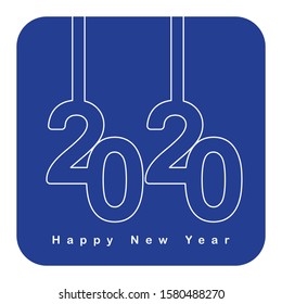 Happy New Year 2020 vector background -text design gold colored, vector elements for calendar and greeting card.