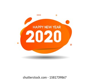 Happy New Year 2020 vector. abstract background with trending orange color 2020