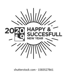 happy new year 2020, vector illustration

