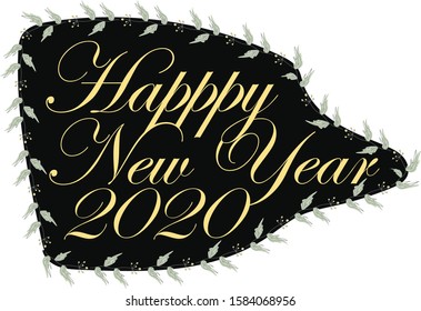 Happy New Year 2020 vector design