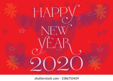Happy new year 2020 vector design.