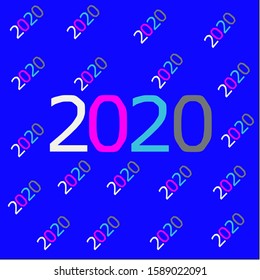 Happy new year 2020, vector background.