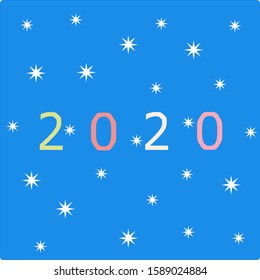 Happy new year 2020, vector background.
