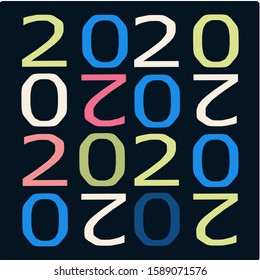 Happy new year 2020, vector background.