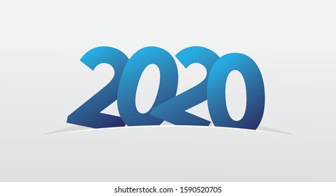 
Happy New Year 2020. Vector illustration concept for background, greeting card, website and mobile website banner, party invitation card, social media banner, marketing material
