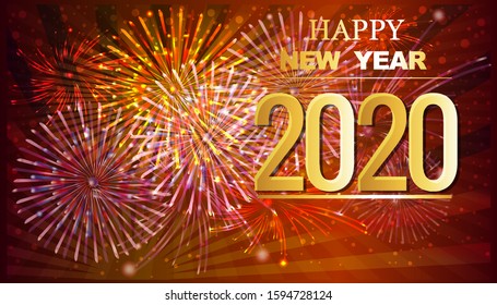 Happy New Year 2020 vector illustration