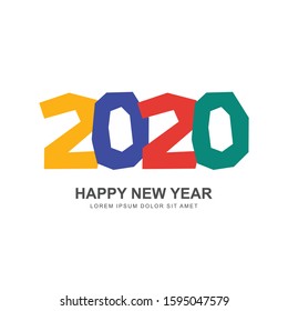 Happy new year 2020 vector template.