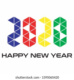 Happy New Year 2020 Vector art design 