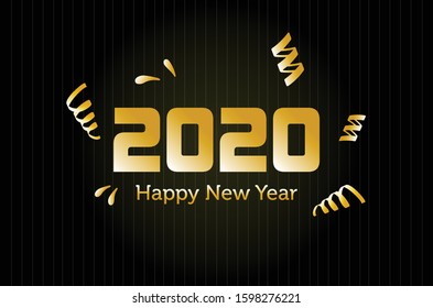 Happy New Year 2020 vector banner illustration
