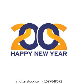 Happy new year 2020. Vector logo icon template. for Brochure design template, card, banner. Vector illustration. Isolated on white background