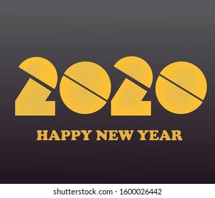 Happy New Year 2020 Vector Design.