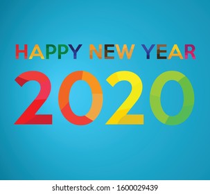 Happy New Year 2020 Vector Design.