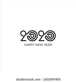 Happy new year 2020. Vector logo icon template