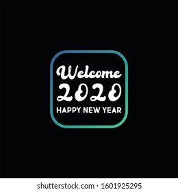 Happy new year 2020. Vector logo icon template