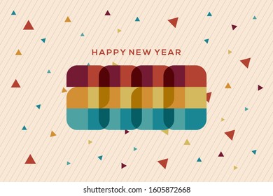 happy new year 2020 vector template. Design for banner; greeting cards, with autumn color, eps10
