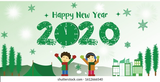 HAPPY NEW YEAR 2020 VECTOR