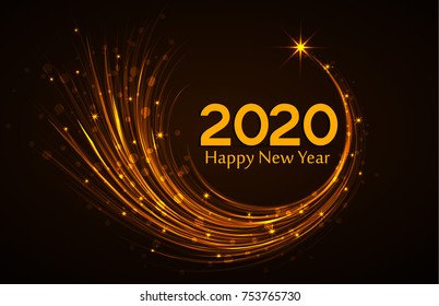 Feliz Año Nuevo 2020, ilustración vectorial fondo navideño