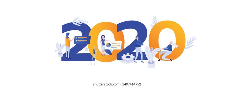 Happy New Year 2020 web landing page