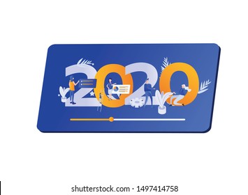 Happy New Year 2020 web landing page