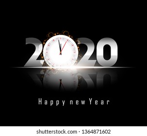 Happy New Year 2020 winter holiday Vector New Year illustration