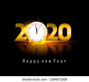 Happy New Year 2020 winter holiday Vector New Year illustration