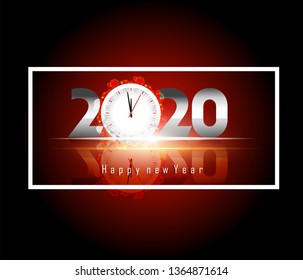 Happy New Year 2020 winter holiday Vector New Year illustration