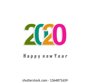 Happy New Year 2020 winter holiday Vector New Year illustration