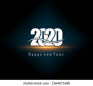 Happy New Year 2020 winter holiday Vector New Year illustration