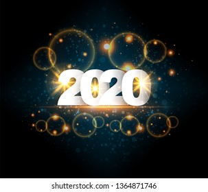 Happy New Year 2020 winter holiday Vector New Year illustration