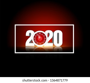 Happy New Year 2020 winter holiday Vector New Year illustration