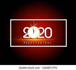 Happy New Year 2020 winter holiday Vector New Year illustration