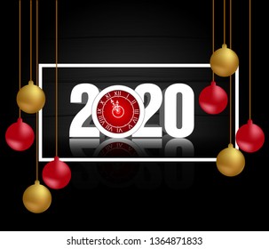 Happy New Year 2020 winter holiday Vector New Year illustration