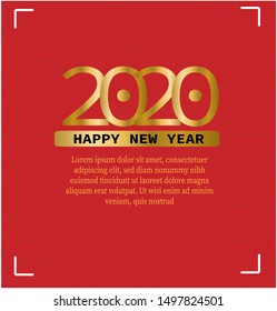 Happy New Year 2020 Wishing You Good Health and Happiness Vector Holiday Texts for posters, leaflets, greeting cards, social media, marketing, web design