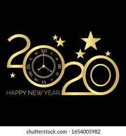 Happy New Year 2020, writing 2020 with an alarm clock