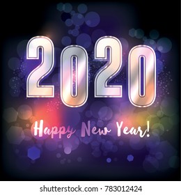 A happy new year 2020 New Year's message illustration. Vector EPS 10 available.
