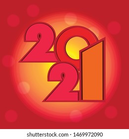 Happy New Year 2020,2021 Text Design, Cover of business diary for 2020, 2021 with wishes