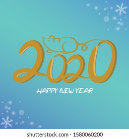 Happy new year 2020,Rat year vector