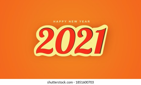 Happy new year 2021 in 3d style vector