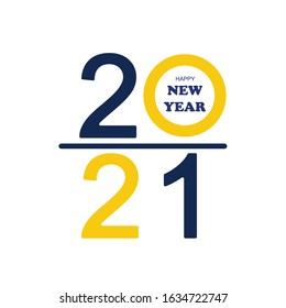 Happy New year 2021 alphabet text on isolated white background. Typography font graphic desgin